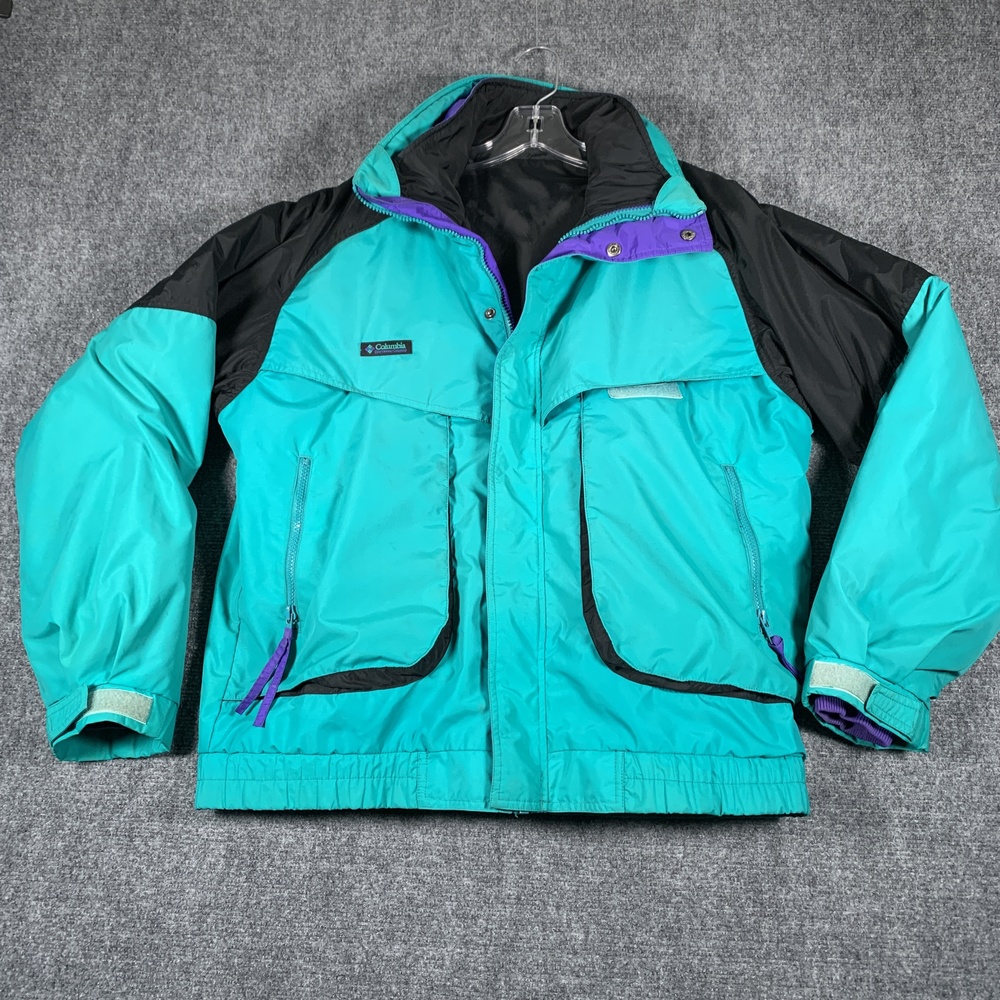 Vintage Columbia Powder Keg Jacket Mens Large Green 3-in-1 Ski Coat Winter 90s